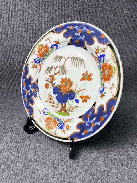 古玩陶瓷青花加彩花卉紋盤拍賣，當(dāng)前價格1388元