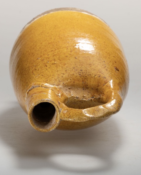 古玩陶瓷黃釉雞冠皮囊壺真品鑒賞圖