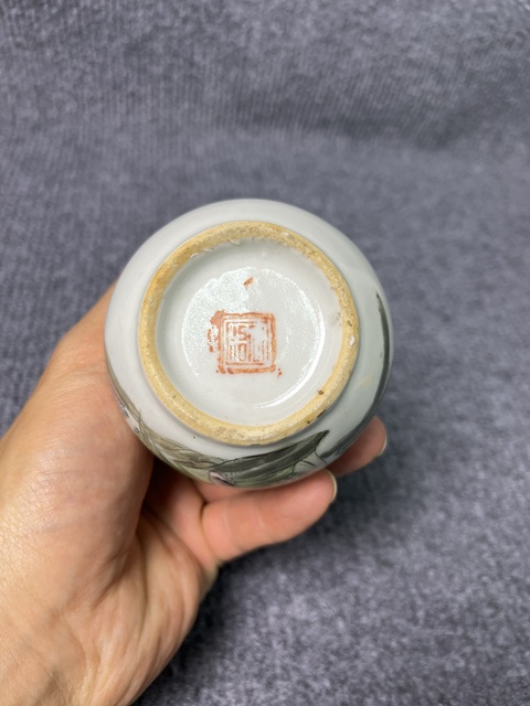 古玩陶瓷粉彩桃花美女紋扎斗拍賣，當前價格1288元