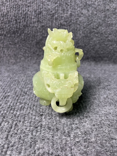 古玩雜項岫玉三足熏香爐拍賣，當前價格688元