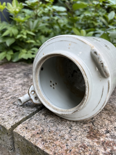 古玩陶瓷博古圖提梁壺真品鑒賞圖