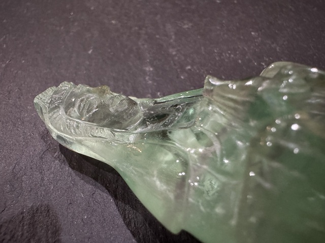 古玩玉器螢石雕“觀音”擺件真品鑒賞圖