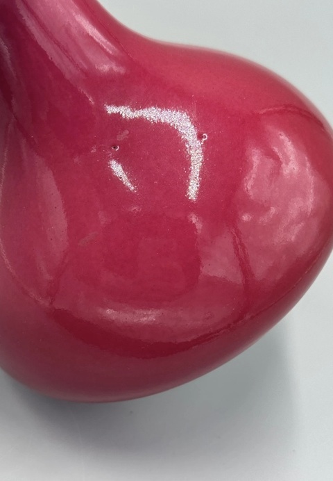 古玩陶瓷胭脂紅釉玉壺春瓶真品鑒賞圖