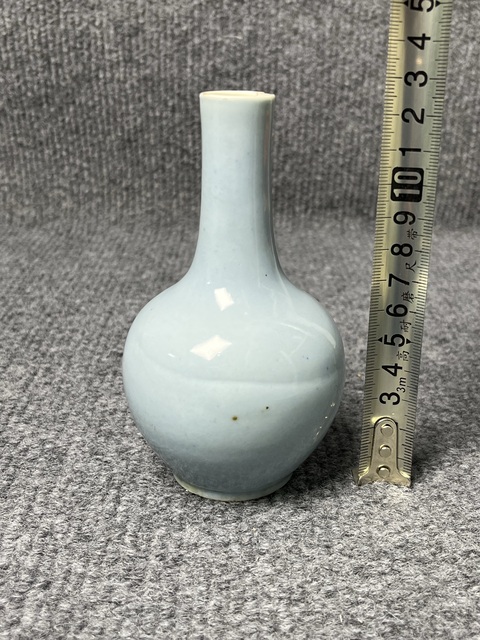 古玩陶瓷天藍釉天球瓶拍賣，當前價格1888元