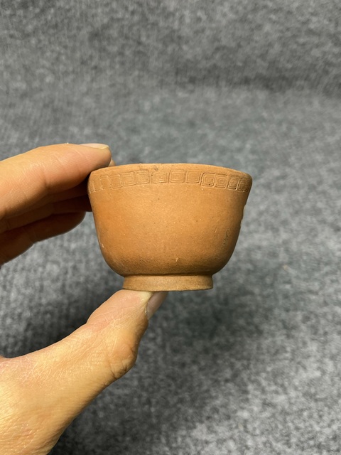 古玩陶瓷石泉竹爐紫砂掛釉杯真品鑒賞圖