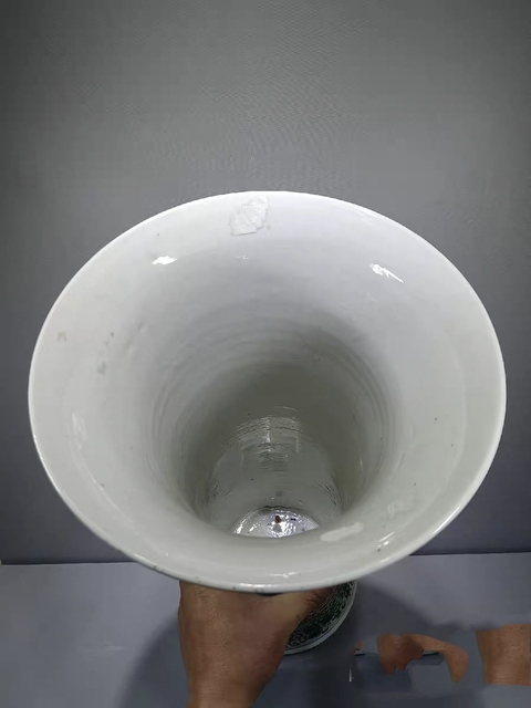 古玩陶瓷晚清五彩花觚真品鑒賞圖