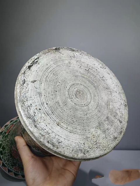 古玩陶瓷晚清五彩花觚真品鑒賞圖