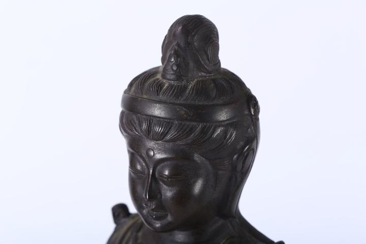 古玩銅器銅觀音像真品鑒賞圖