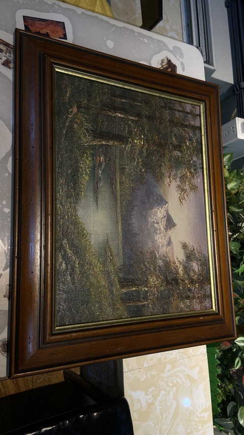 古玩字畫老油畫風景真品鑒賞圖