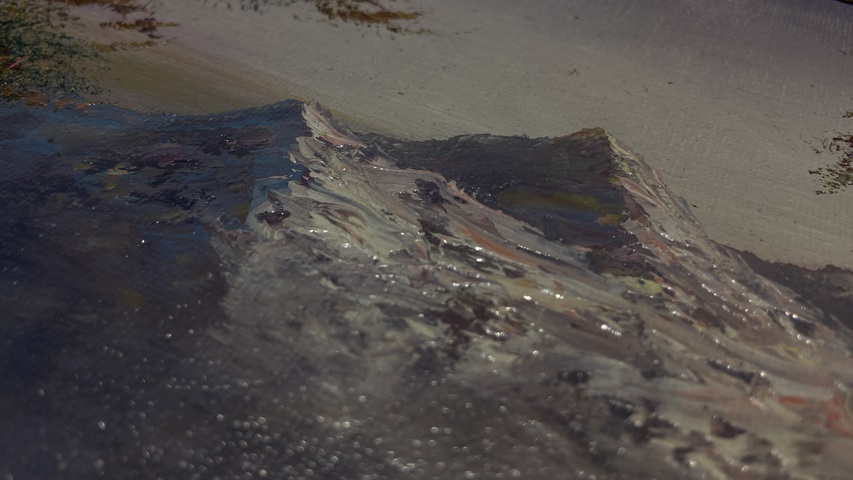 古玩字畫老油畫風景真品鑒賞圖