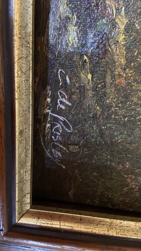 古玩字畫老油畫風景真品鑒賞圖