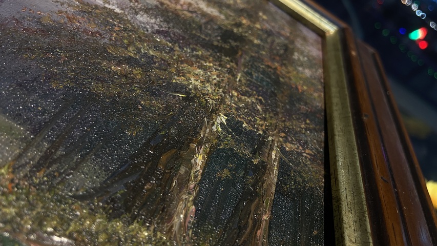 古玩字畫老油畫風景真品鑒賞圖