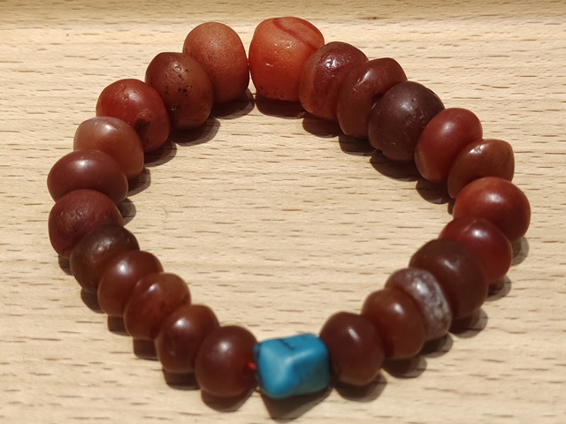 古玩玉器高古瑪瑙珠真品鑒賞圖