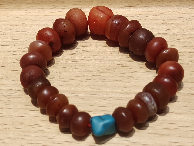 古玩玉器高古瑪瑙珠真品鑒賞圖