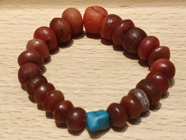 古玩玉器高古瑪瑙珠真品鑒賞圖