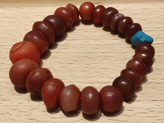 古玩玉器高古瑪瑙珠真品鑒賞圖