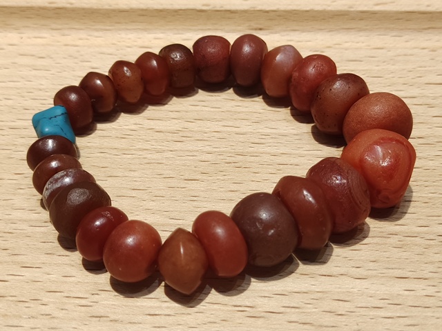 古玩玉器高古瑪瑙珠真品鑒賞圖