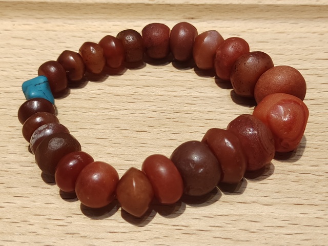 古玩玉器高古瑪瑙珠真品鑒賞圖