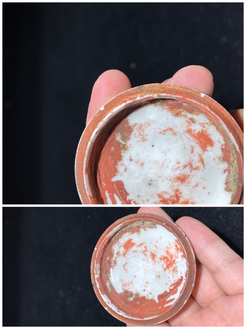 古玩陶瓷清早期青花山水花卉紋印泥盒拍賣，當前價格800元