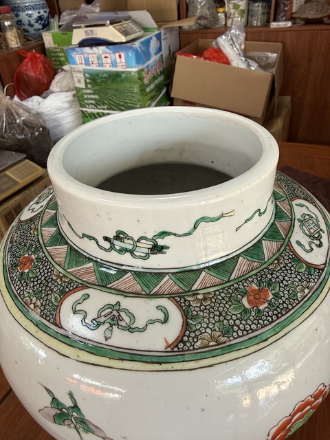 古玩陶瓷花鳥紋五彩將軍罐真品鑒賞圖