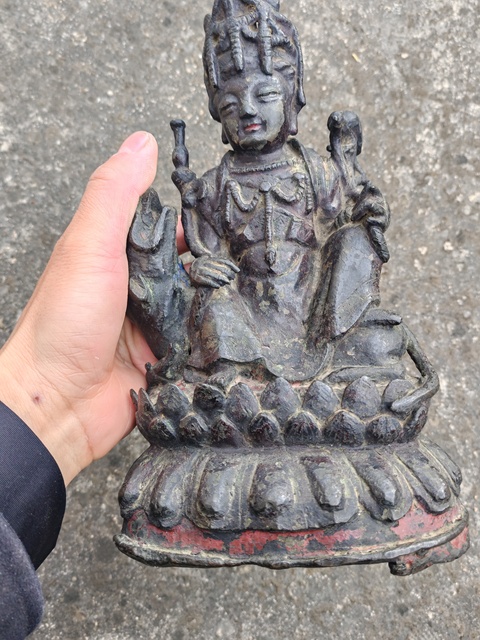 古玩銅器獅吼觀音真品鑒賞圖