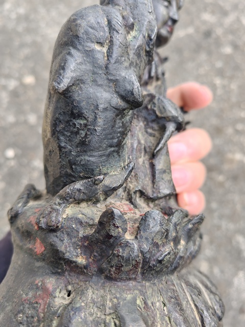 古玩銅器獅吼觀音真品鑒賞圖