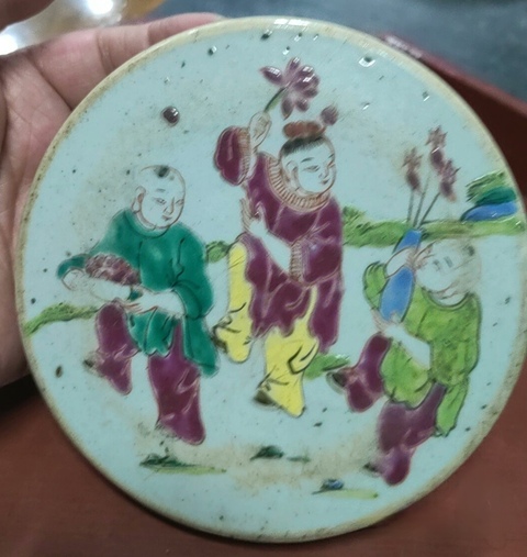 古玩陶瓷一路連升平生三級粉彩蓋子真品鑒賞圖