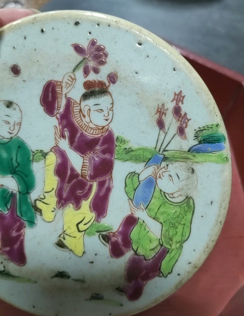 古玩陶瓷一路連升平生三級粉彩蓋子真品鑒賞圖