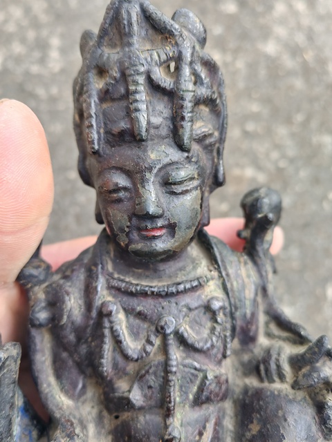 古玩銅器獅吼觀音真品鑒賞圖