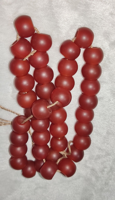 古玩字畫老瑪瑙佛珠串真品鑒賞圖