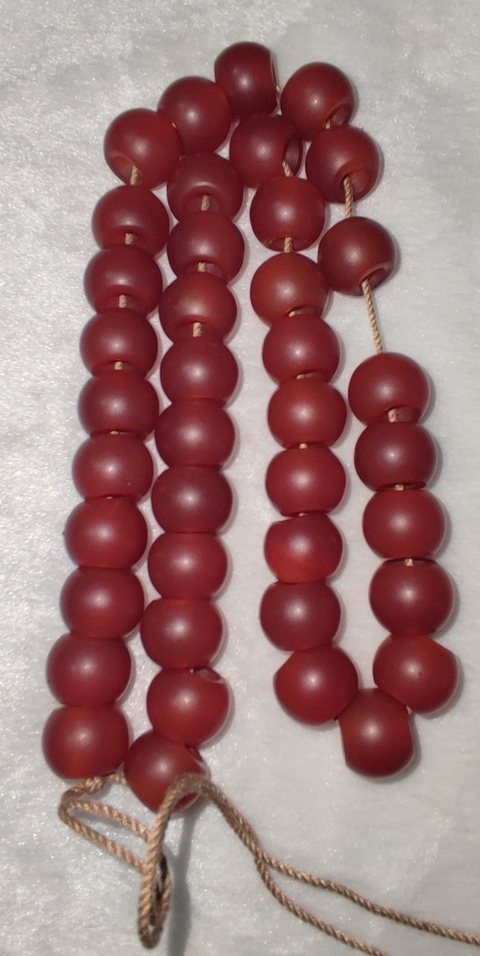 古玩字畫老瑪瑙佛珠串真品鑒賞圖