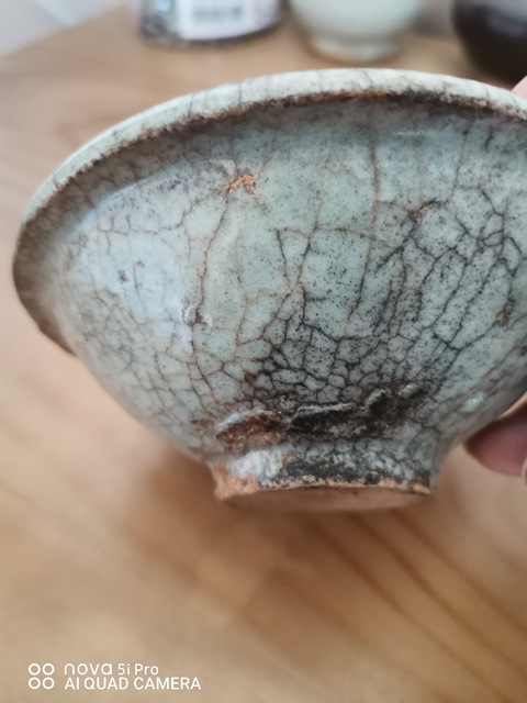 古玩陶瓷青白哥釉撇口碗真品鑒賞圖