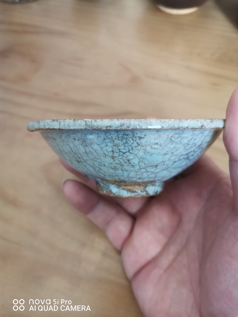 古玩陶瓷青白哥釉撇口碗真品鑒賞圖