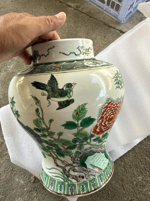 古玩陶瓷五彩花鳥紋將軍罐真品鑒賞圖