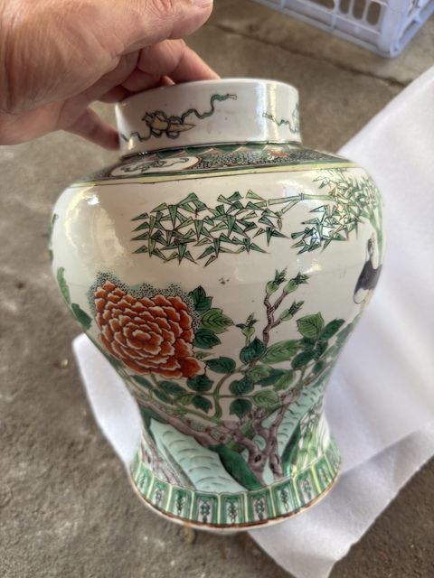 古玩陶瓷五彩花鳥紋將軍罐真品鑒賞圖