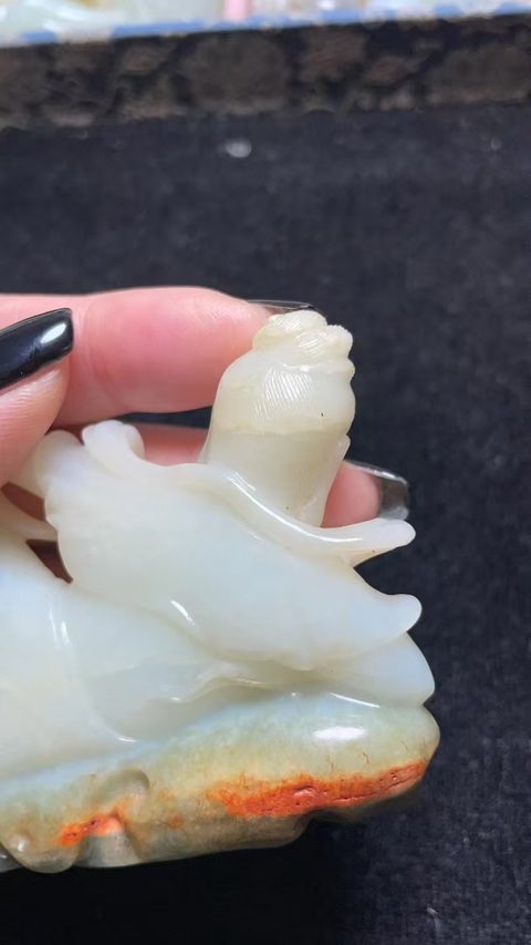 古玩玉器和田玉雕“觀音擺件”真品鑒賞圖