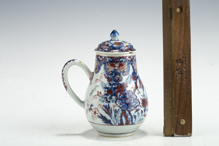 古玩陶瓷清康熙·青花加彩花卉紋蓋壺拍賣，當(dāng)前價(jià)格899元