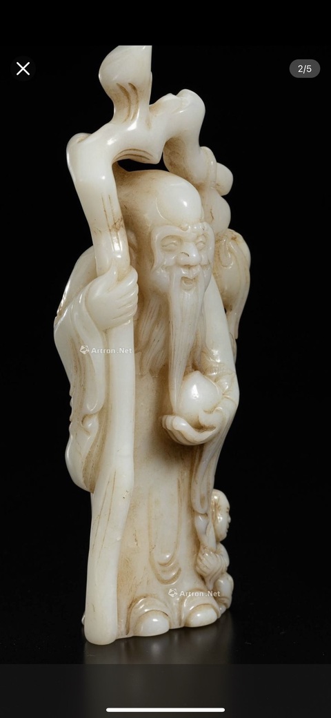 古玩玉器羅甸玉壽星擺件真品鑒賞圖