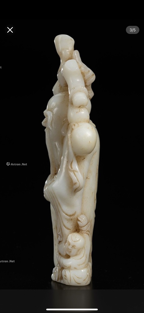 古玩玉器羅甸玉壽星擺件真品鑒賞圖