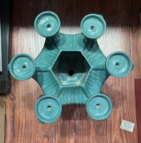 古玩陶瓷孔雀綠釉貢器真品鑒賞圖