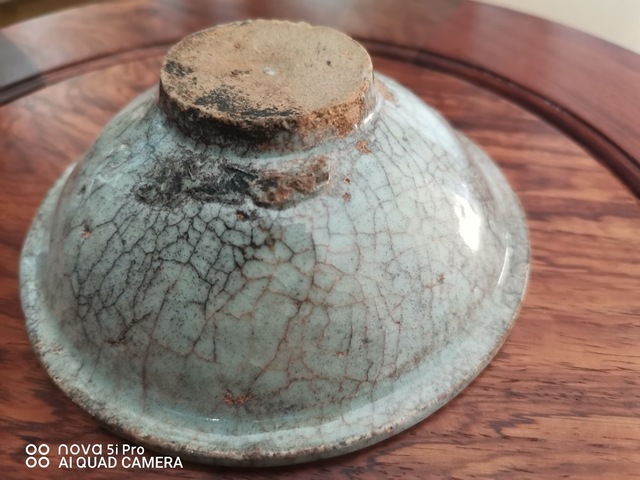 古玩陶瓷青白哥釉撇口碗真品鑒賞圖