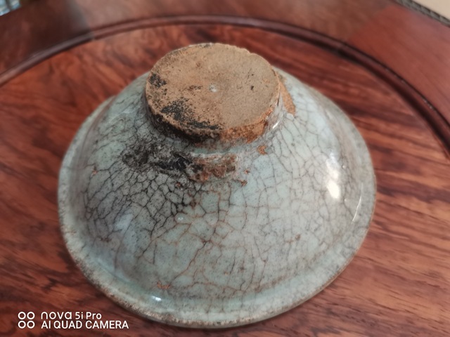 古玩陶瓷青白哥釉撇口碗真品鑒賞圖