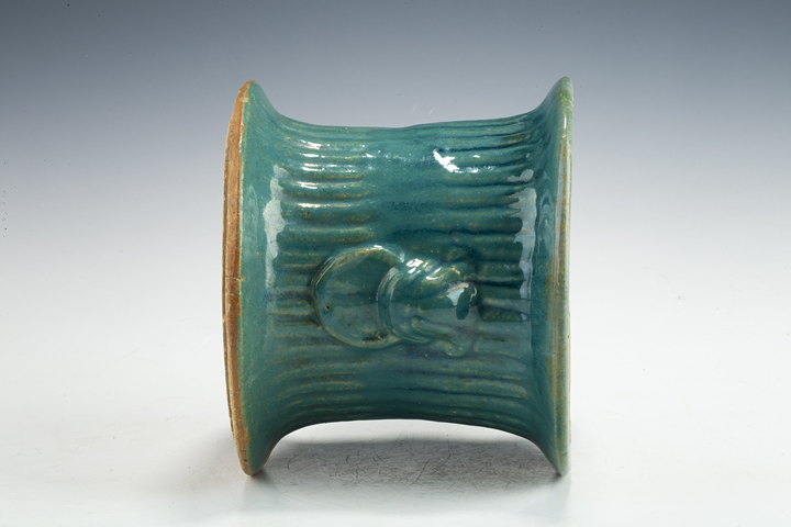 古玩陶瓷清晚·綠釉雙耳尊真品鑒賞圖