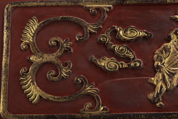 古玩雜項晚清民國·木漆金嬰戲紋花板真品鑒賞圖