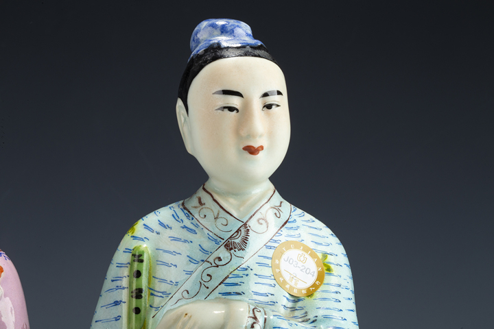 古玩陶瓷民國·粉彩韓湘子、何仙姑塑像拍賣，當前價格3188元
