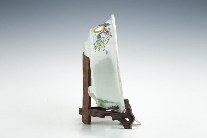 古玩陶瓷民國·粉彩蘆雁斗雞圖海棠水仙盆真品鑒賞圖