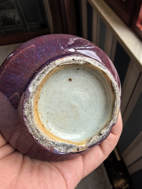 古玩陶瓷窯變紅釉荸薺瓶真品鑒賞圖