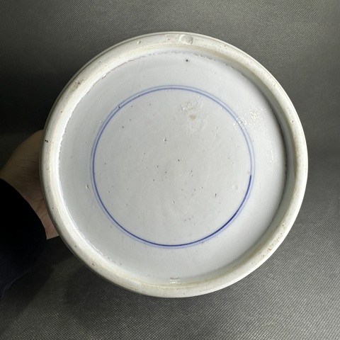 古玩陶瓷青花人物故事紋筆筒，注意品相真品鑒賞圖