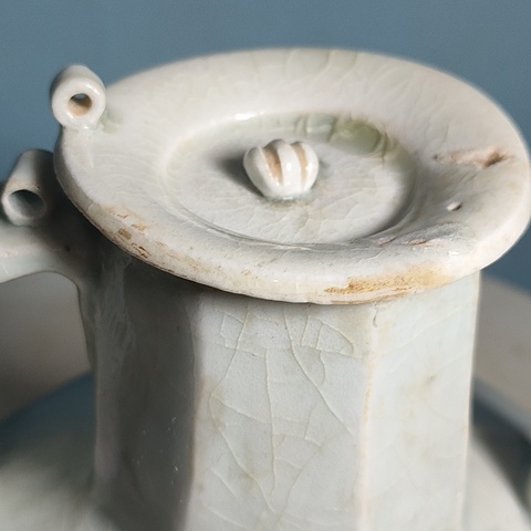 古玩陶瓷青白釉八方執壺真品鑒賞圖