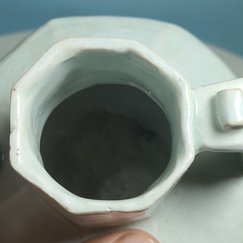 古玩陶瓷青白釉八方執壺真品鑒賞圖